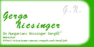 gergo nicsinger business card